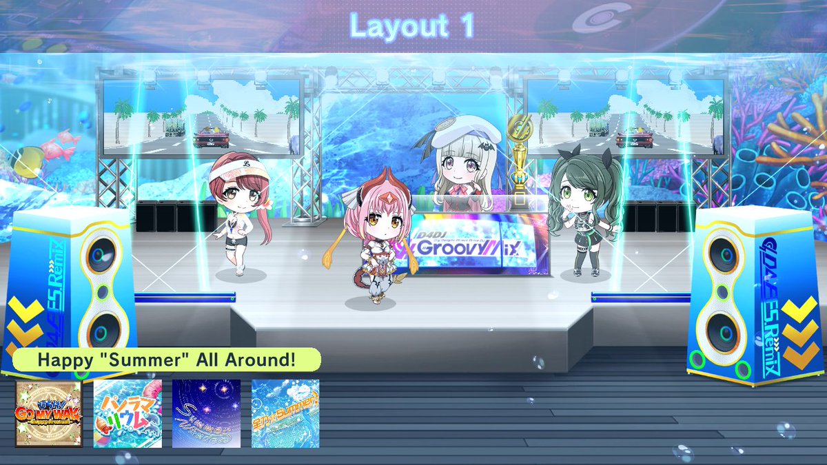 Let's connect with Groovy Mix!
Let's go play at 
DJ"LGTV+ 4KHD"s "Layout 1"!
#D4DJClubContest is underway!
Diggler's "Likes" will determine the Grand Prix!
URL to this club!D4DJ GroovyMix ⇒ y9zp.adj.st/groovy-mix?adj…