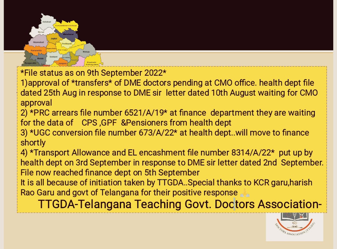 Telangana Teaching Government Doctors association tweet media