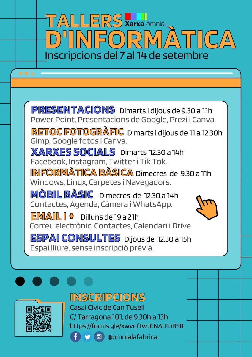 Comencem curs!!!!
Inscripcions: forms.gle/hGTU4NBuKiEebg…
#xarxaomnia <a href="/xarxaomnia/">Xarxa Òmnia</a>