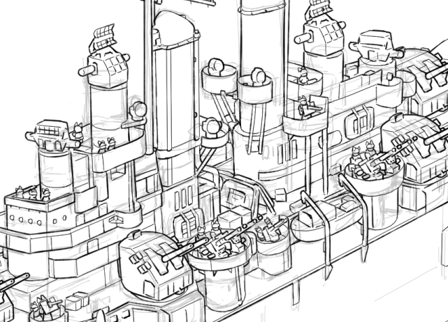 配置についた水兵さんをちまちま描く 