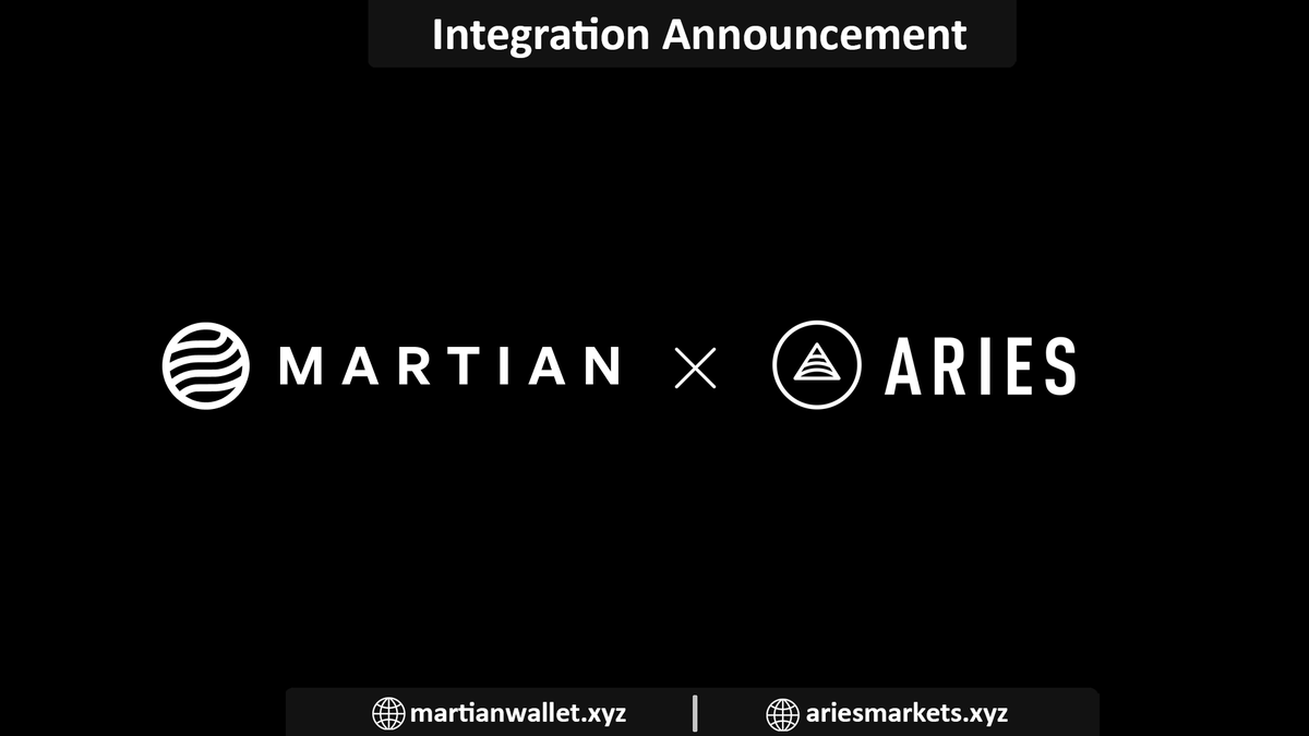 This integration will bring immense value to users in the Aptos ecosystem as they will soon be able to use <a href="/martian_wallet/">Martian</a> to do transactions on <a href="/AriesMarkets/">Aries Markets</a>

Join our discord for an event where you can get the OG role and the pioneer goat role at the same time!