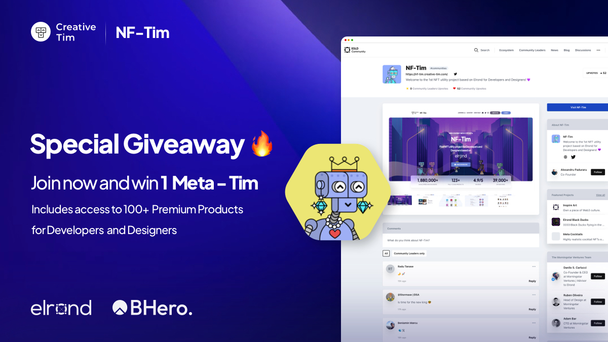 ⚡️ NF-Tim Giveaway ⚡️

Minting day is almost here!

We are giving away one Meta-Tim (after mint). All you have to do:

1. ❤️ and RT
2.  Tag 2 frens
3.  Upvote egld.community/projects/nf-tim + Screenshot in comments 

Good luck!

⏱ 24h

#NFTim #GiveawayNFT #Giveaways #EGLD #Minting