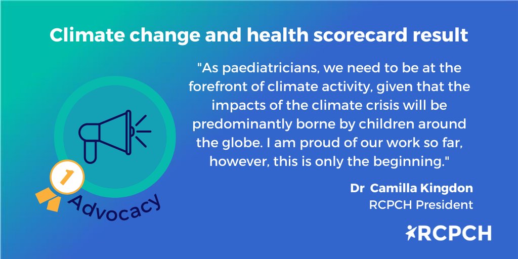 The @ClimHealthScore have published their results, and we have achieved the highest score! 💚🏆🌍 Well done to our Climate Change Working Group for this great achievement, and to all of the other participants. rcpch.ac.uk/news-events/ne…