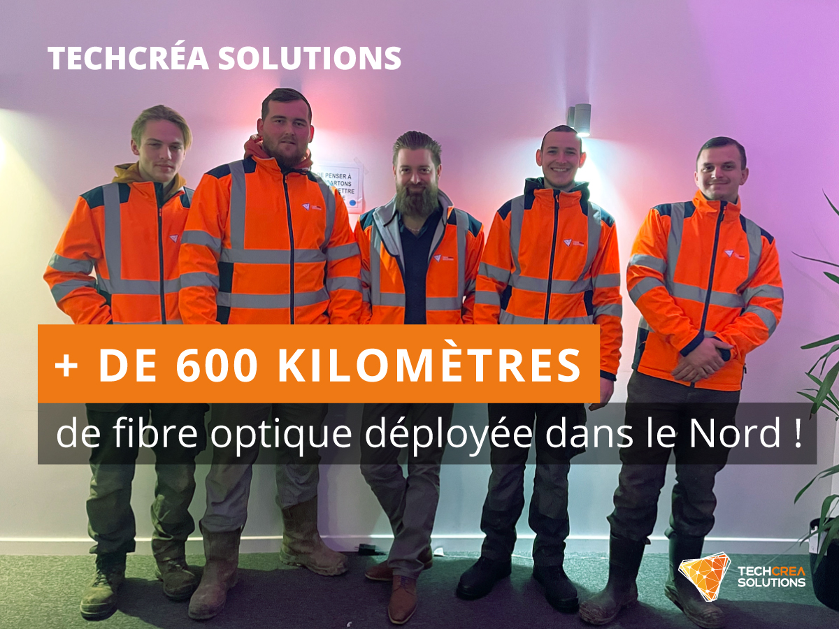 🔸 <a href="/Techcrea_fibre/">Techcrea Solutions</a> a dépassé les 600 kilomètres de #fibre optique déployée dans le #Nord !  🚀
Félicitations à notre équipe pour leur #réactivité et investissement au quotidien 💪

#valenciennes #lille #maubeuge #cambrai #denain #douai #avesnes #lequesnoy #bavay