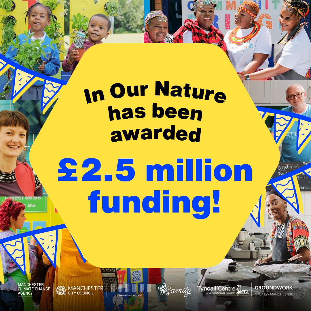 In Our Nature has just been awarded £2.5 million funding! 🥳 Thanks to <a href="/TNLComFund/">The National Lottery Community Fund</a> Climate Action Fund, we can continue our work helping communities in #Manchester take climate action for three more years! 🌍 It’s #InOurNature 
Find out more 👉 bit.ly/IONnews
