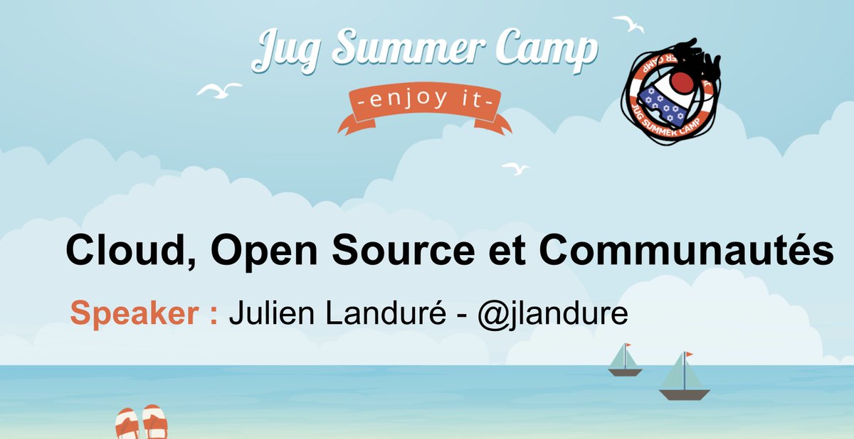 Hey 👋
📅 C'est la rentrée ! Pas toujours évident, faut reprendre le rythme 😅
💪 Quoi de mieux qu'un <a href="/jugsummercamp/">Jug Summer Camp</a> pour se relancer ! 
Demain je parlerai de #opensource de #community et des différents Cloud Providers à 09h45
cc <a href="/ZenikaNantes/">Zenika Nantes</a> <a href="/ZenikaIT/">Zenika</a>