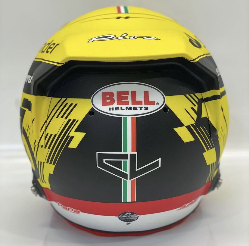 Vetteleclerc's tweet image. . @Charles_Leclerc &apos;s helmet for the #ItalianGP 🇮🇹💛