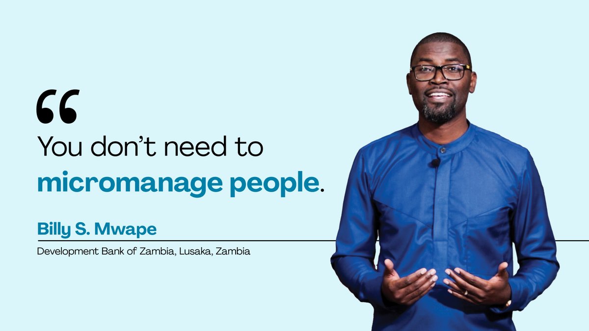 PMI_Africa's tweet photo. Want to cultivate more #creativity on their team? Stop micromanaging and give people room to grow on their own, says Billy Mwape, #PMP, head of #InformationTechnology at @FNBZambia. Get more #leadership tips on #Projectified: https://t.co/oSv8ZlqkTS #pmot #Zambia #Africa https://t.co/ToFObRXFrZ