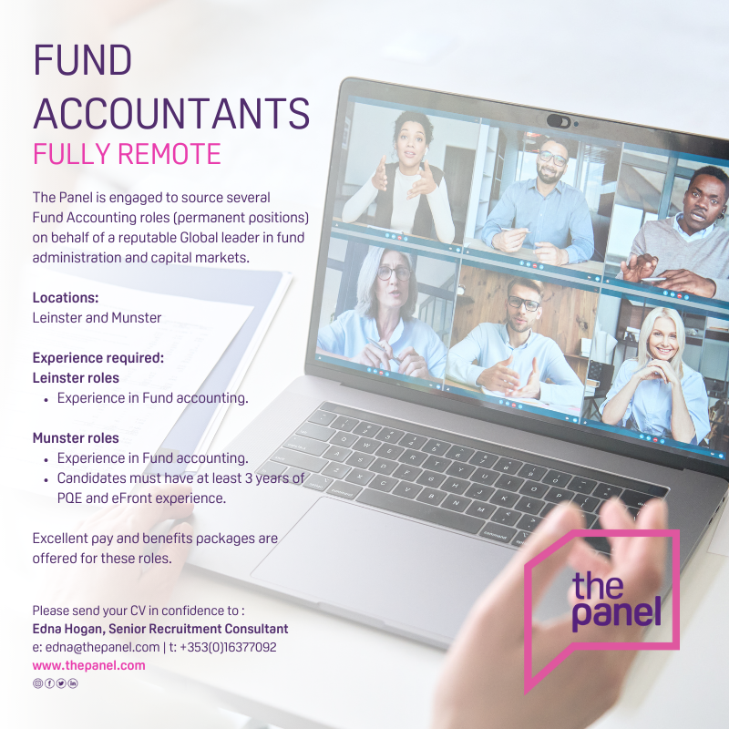 ThePanelDublin's tweet photo. Fund Accountant (https://t.co/rPDn1acy5c) roles are currently available with our client, a reputable global leader.
For more information contact Edna at edna@thepanel.com.
#jobfairy #fundaccountant #qualifiedaccountant #accountant #ACCA #ACA #CIMA #QPE #eFront https://t.co/iVAV0eCweQ