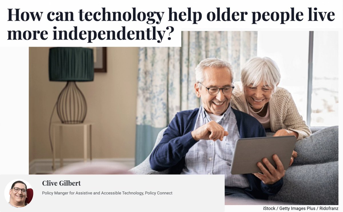 Policy Connect (@policy_connect) on Twitter photo How can #Technology help older people live more independently?
"We must design tech together with older and disabled people so that we can make sure it is easy for them to use." #YourLaterLife
Read <a href="/CliveGilbert/">Clive Gilbert</a>'s latest piece: yourlaterlife.co.uk/lifestyle/how-… How can #Technology help older people live more independently?
"We must design tech together with older and disabled people so that we can make sure it is easy for them to use." #YourLaterLife
Read <a href="/CliveGilbert/">Clive Gilbert</a>'s latest piece: yourlaterlife.co.uk/lifestyle/how-…
