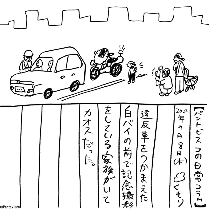 今日の絵コラム。
助手席の人は苦笑いしてた。 