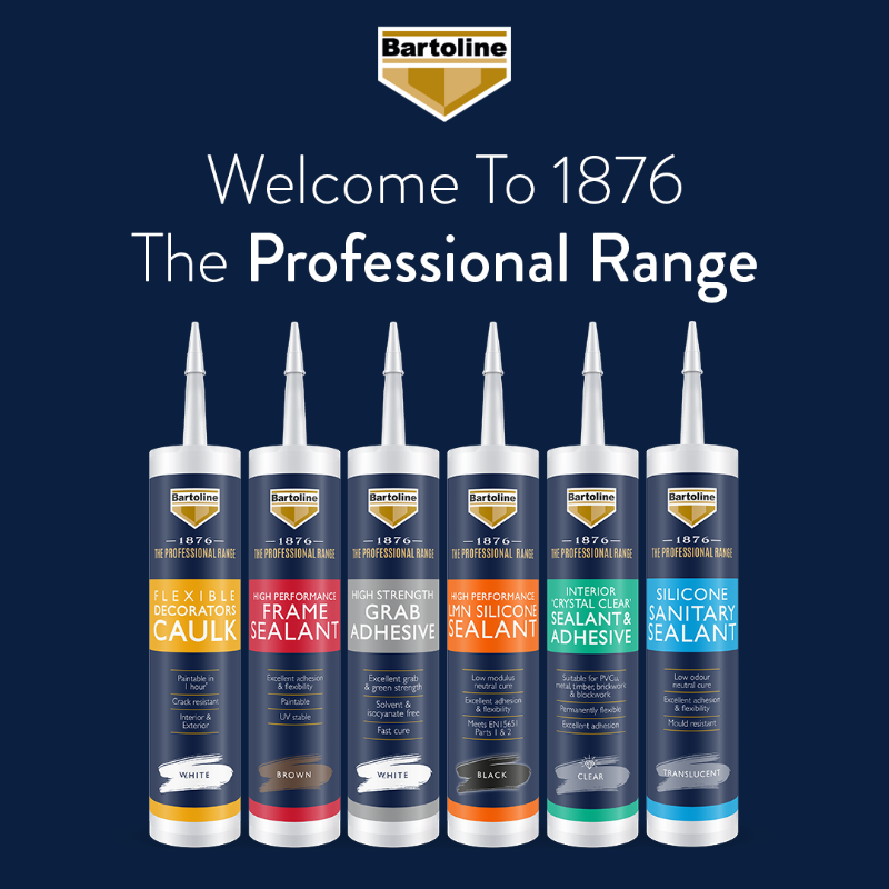 bartoline_ltd's tweet photo. Our 🆕 range of 1876 cartridges are out now!

From decorators caulks to the 𝐛𝐫𝐚𝐧𝐝 𝐧𝐞𝐰 low modulus neutral silicone sealant, the 1876 sealants range covers all areas!

Available in various colours and sizes!

 #NewRange #Sealants #Cartridges #Builders #Tradesperson