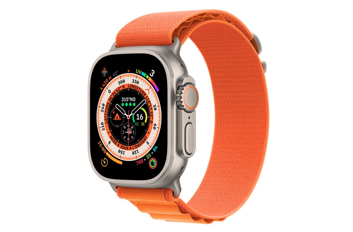 Lpcroquee's tweet photo. L’Apple Watch Ultra est doté d’un écran en Saphir, plus résistant à la casse et aux rayures https://t.co/D1ORcUNnxv