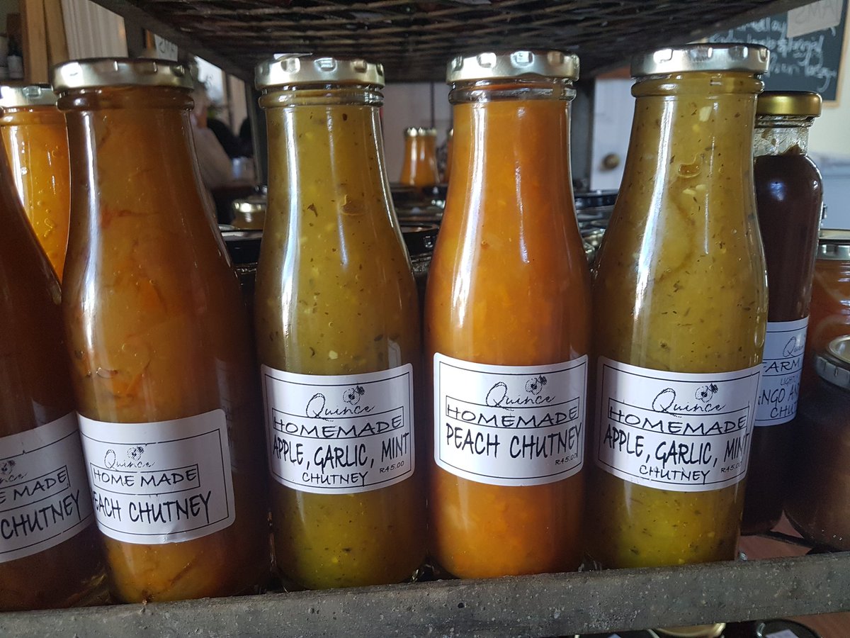 Have tried these chutneys? In the deli at Quince Restaurant 
#jams #marmalades #freshly baked #pies #biscuits #rusks #chillies #pickles #delicious and more and more