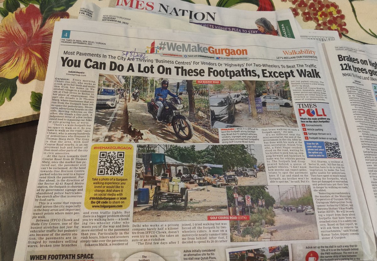 cleanAirBharat's tweet photo. @DC_Gurugram
@OfficialGMDA
@MunCorpGurugram
@HsvpHaryana
#footpaths are used as retail space/encroached/damaged- Public is unable to collaborate on #Gurugram's: #NetZeroEmissionGoals #SDGs
#cleanair
#liveabilityquotient
@SmartCities_HUA
@sakshi_dayal
@mfuloria
@SarikaPanda https://t.co/4CBoVv2o9E