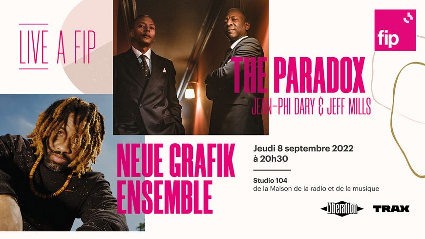 [LIVE A FIP🎶] Ce soir 20h30, en direct du Studio 104 <a href="/radiofrance/">Radio France</a>, soirée jazz électro en compagnie du duo "The Paradox" sur <a href="/fipradio/">FIP 📻</a> !

RDV avec le pionnier de la techno de Détroit, <a href="/DJJeffMills/">Jeff Mills</a> et le claviériste Jean-Phi Dary. Une double affiche aux côtés de <a href="/neuegrafikk/">Neue Grafik</a>💗