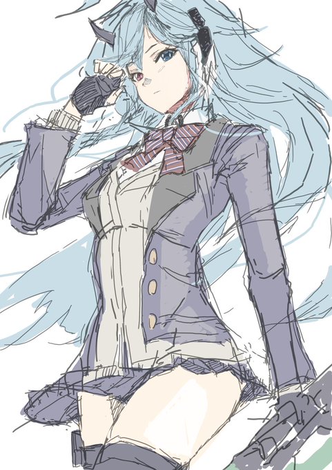 nextおskebラフ出し…前回は全力可愛いおこさんだったで今度はクールなおこさん 