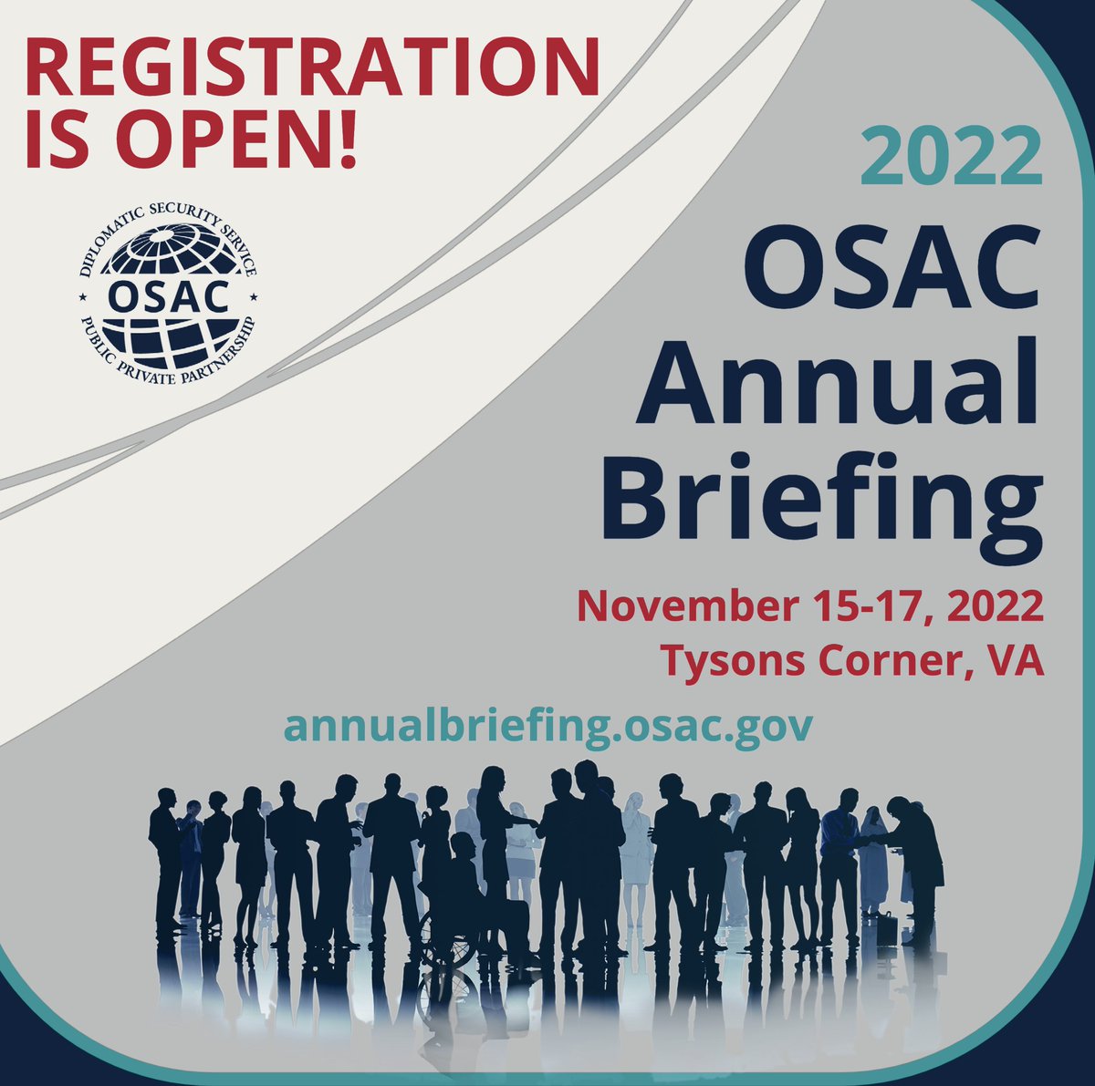 OSACstate's tweet photo. Registration for the OSAC Annual Briefing is open! Sign up now to attend one of the most celebrated security community events of the year. https://t.co/Lb7CaIRzRA
This free, in-person event is open to all Full Access OSAC members w/ virtual & streaming available for all members. https://t.co/FShtJsJ9QH