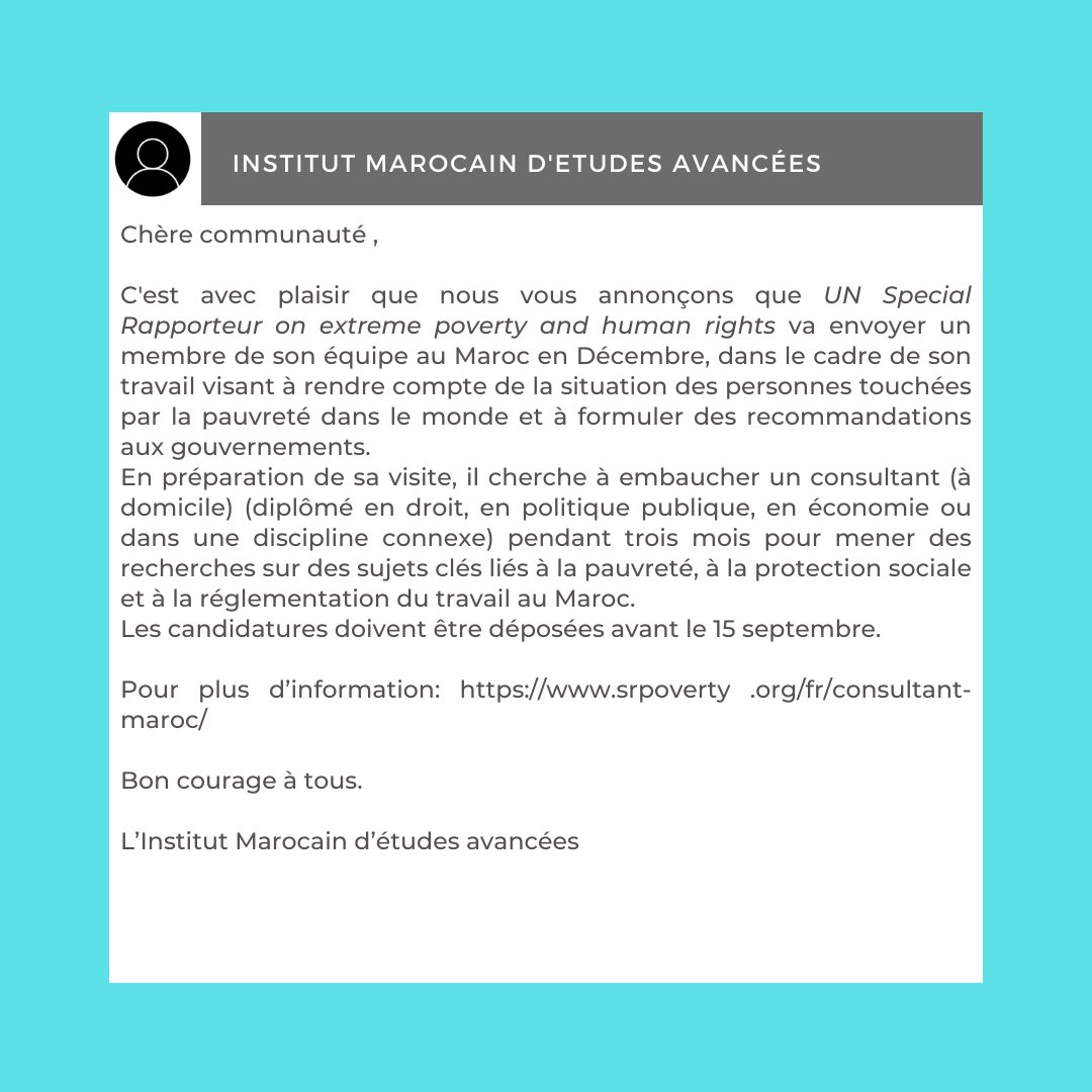 Institut Marocain d'Etudes Avancées tweet media