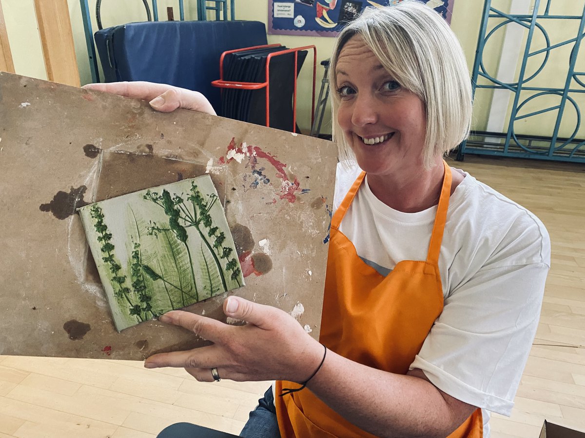 StorymineCIC's tweet photo. This week we have been in Highley Primary School with 30 teachers as part of their PD day! we made pots and tiles, pressed things into clay and they tried some new techniques. It was great to see these lovely teachers having a go with clay and great to see their responses! https://t.co/nDptlgfQiU