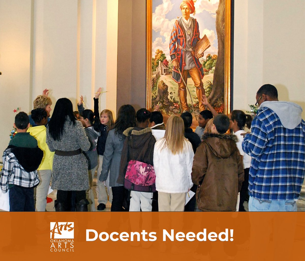 Have an interest in art, history, & government? A talent for sharing insightful knowledge and interesting stories? The Oklahoma State Capitol docent program is something to look into. We're hosting info sessions Sept. 20 and Oct. 4. More at arts.ok.gov/Art_at_the_Cap…