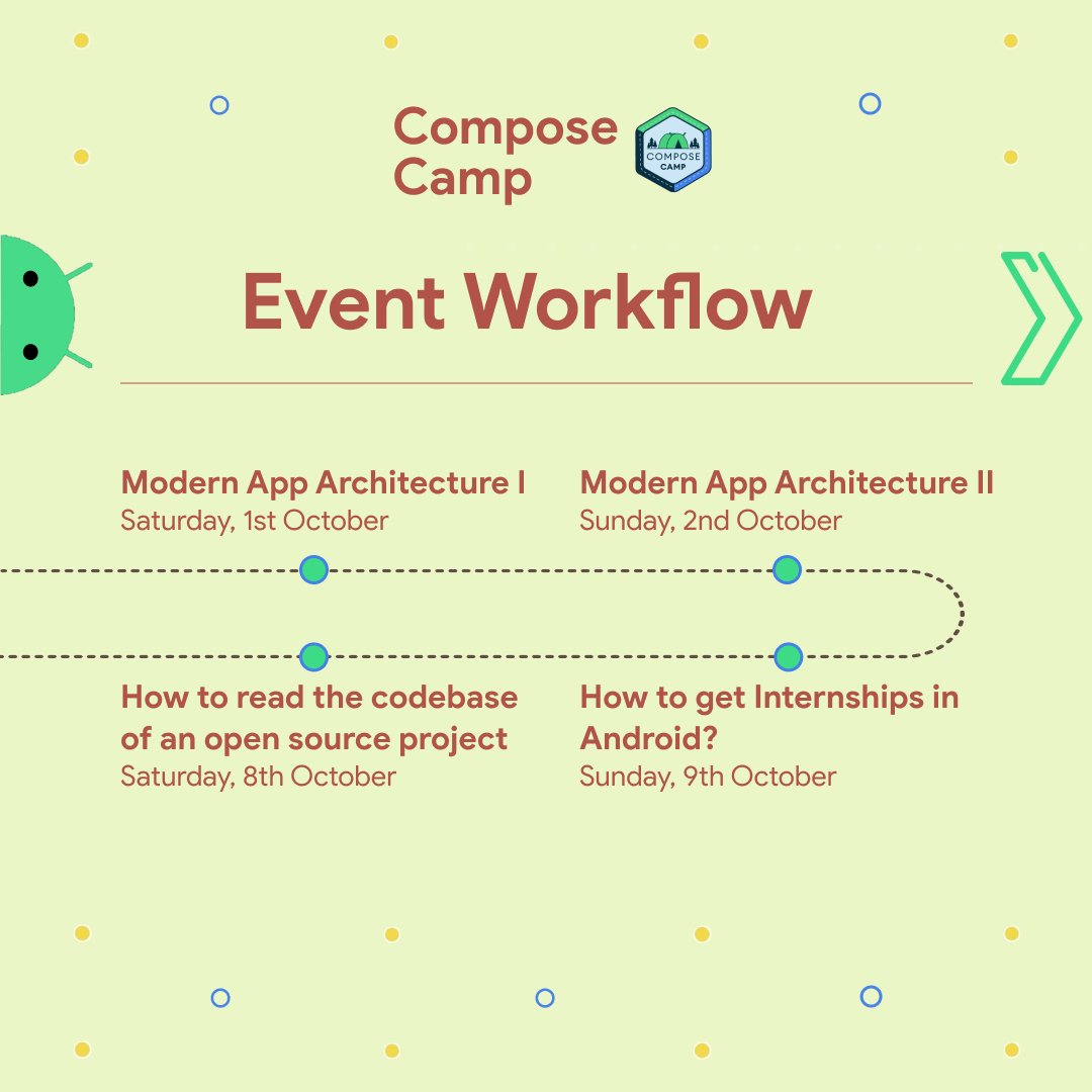 dsc_ait's tweet photo. Don't miss the opportunity!
Let’s learn Android development, join the #ComposeCamp on (10.09.2022) and learn the fundamentals of how to build modern Android apps with Jetpack Compose in this journey. https://t.co/f6IOxmjyzp