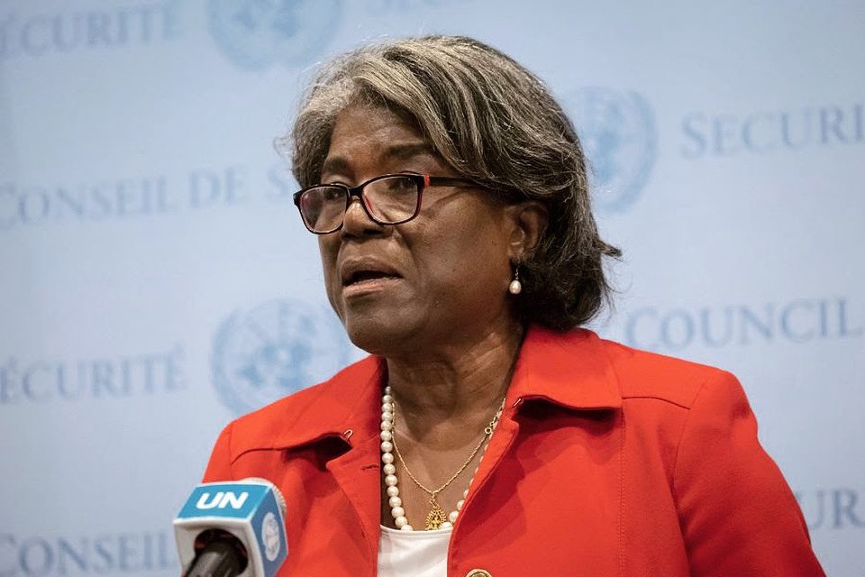 RedBadgeFilms's tweet photo. Russia's "filtration operations" are "horrifying," Linda Thomas-Greenfield, says. 
"So why are they doing this?,” She later asked, “The reason is simple: to prepare for an attempted annexation.”
— CNN, Laura Ly

📸: (Yuki Iwamura/Associated Press) https://t.co/4X7ohbG6y4