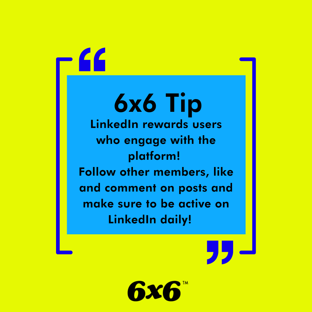 6x6Work's tweet photo. How often do you use LinkedIn? 6x6 mentors recommend using it everyday! 

#resumetips #interview #careers #jobseekers #resumewriting #work #jobhunt #newgrad #6x6 https://t.co/rxzsZHaqzM