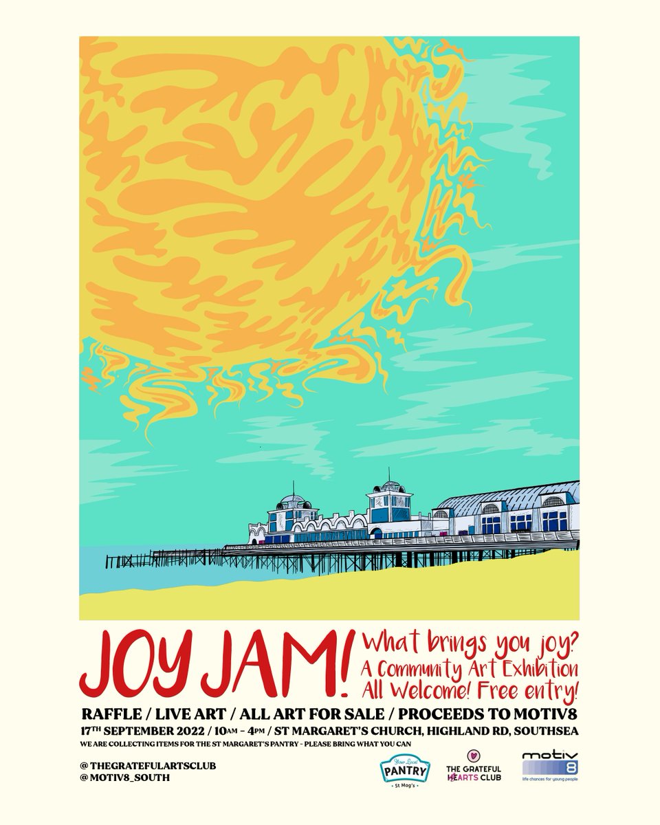 Come and join us!

Art, fun, music, local businesses, food, drinks, face painting and more!

#lifechancesforyoungpeople #youthempowerment #artexhibition #artists #community #portsmouth #southsea