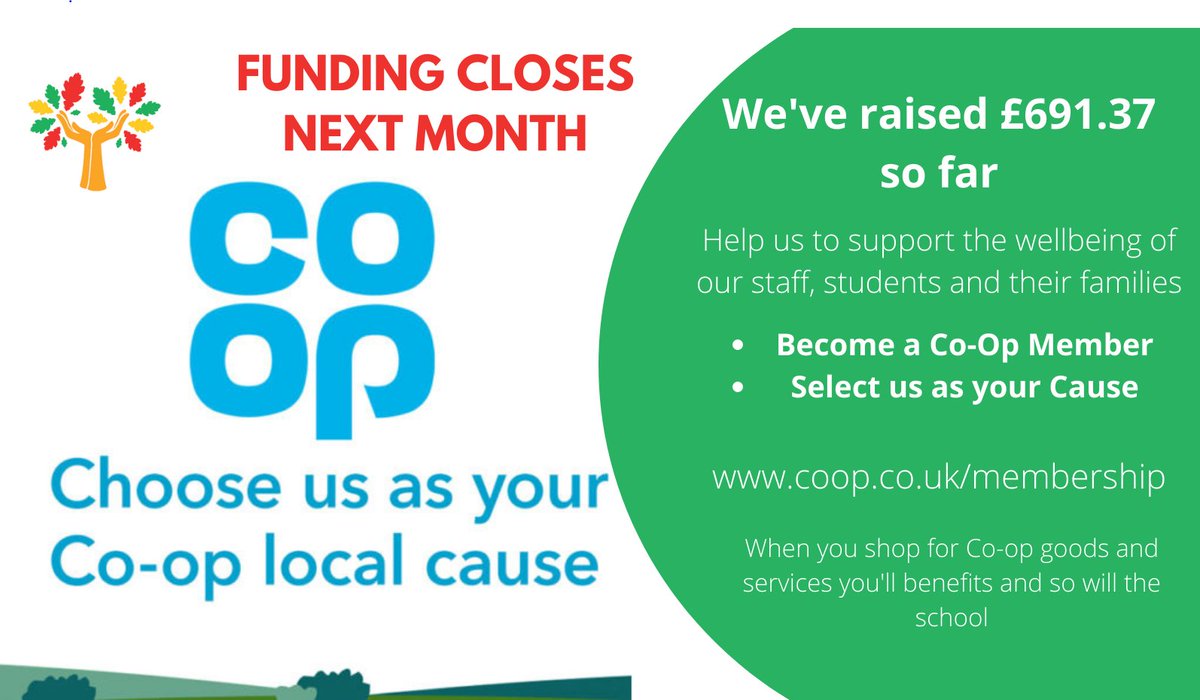 The local community has helped us raise £691.37 so far <a href="/coopuk/">Co-op</a> There is still time to raise more and help us support the well-being of our school community. Please select us as your Local Cause membership.coop.co.uk
@SadafSafian <a href="/bemoreollie/">Ollie Super Powers</a> <a href="/CampbellNaomh/">Naomh Campbell 🐯</a> <a href="/bemoreollie/">Ollie Super Powers</a>