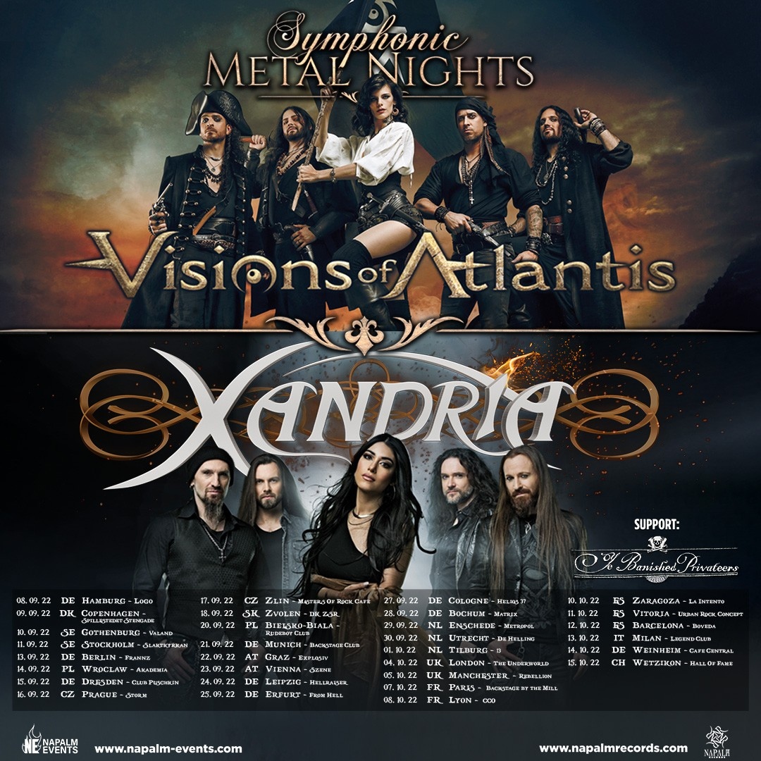 🏴‍☠️ We are thrilled to be joining Visions of Atlantis, Xandria &amp; Ye Banished Privateers on the Symphonic Metal Nights European Tour. 🏴‍☠️

Media Source: instagram.com/p/Cd8agbctdyT/⁠
⁠
#visionsofatlantis #xandria #symphonicmetal #piratemetal #music #metal ( #📷 @visionsofatlantis )