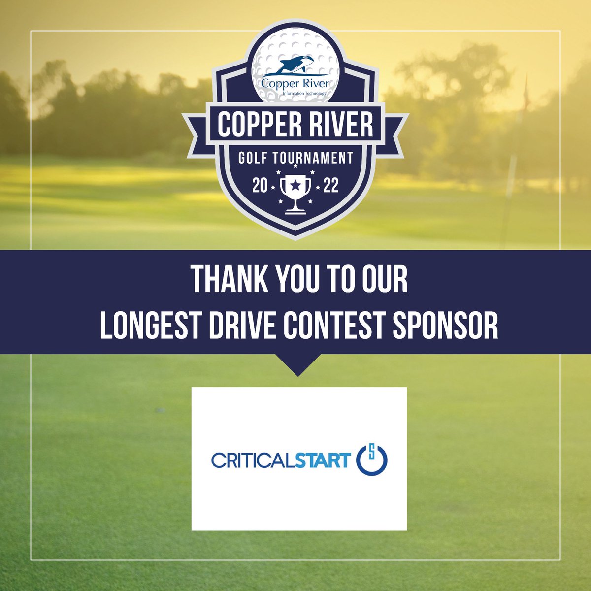 Thanks to <a href="/CRITICALSTART/">Critical Start</a> our Longest Drive Contest Sponsor for the Copper River IT Golf Tournament coming in October! okt.to/MJA0jh