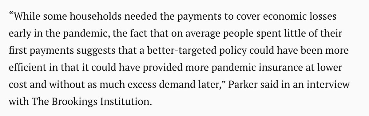 Could stimulus checks have been better targeted and thus less inflationary? Absolutely. Did the long-starved IRS have the capacity to means test hundreds of millions of individual payments in a period of weeks? Whole different question. https://t.co/FxLCASjdH1 https://t.co/wJ7gKXCgKT