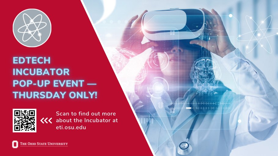 OSUhsl's tweet image. TODAY (THURSDAY): Hands-on sessions in the #EdTechIncubator! Stop by Prior 405 D, E or F between 10:30 a.m. and 12:30 p.m. Try a #VirtualReality simulation, #Anatomy #AugmentedReality, or use a #3DPrinter. So. Much. Fun.

#OSUHSL #ETI #OSUWexMed #Tech #HealthSciences #MedLibs