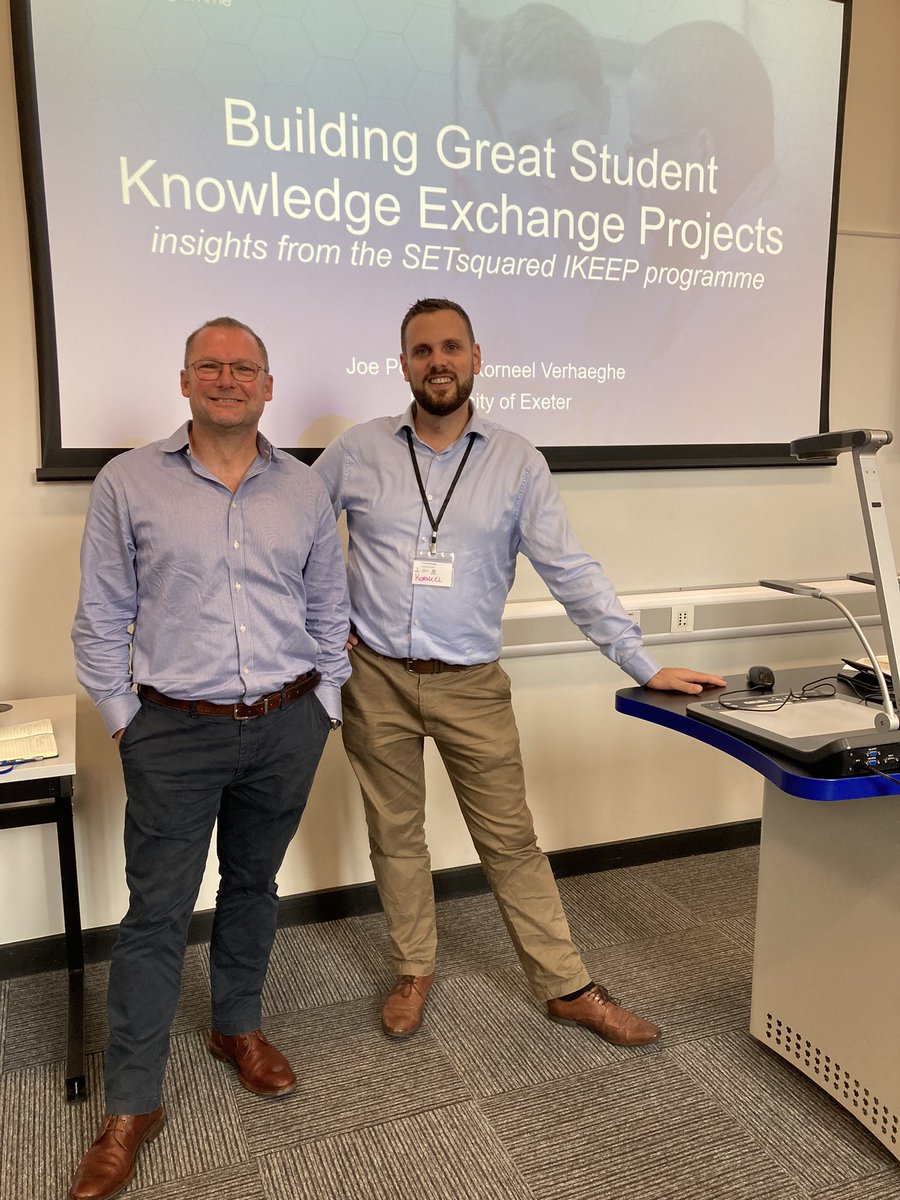 Big thanks to #ieec2022 Track 2 presenters Korneel Verjaeghe &amp; <a href="/Joectp/">Joe Pearce</a> <a href="/UniofExeter/">University of Exeter</a> for such an informative session ‘Building Great Student Knowledge Exchange Projects: insights from the <a href="/setsquared/">SETsquared</a> IKEEP programme <a href="/EEUK/">Enterprise Educators</a>