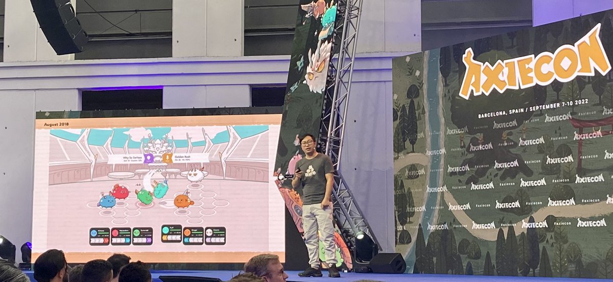paf_le's tweet photo. OMG who recognizes this old version of @AxieInfinity? 🤩

A long way has been done! 💪

#AxieCon https://t.co/WQCyO5niMk