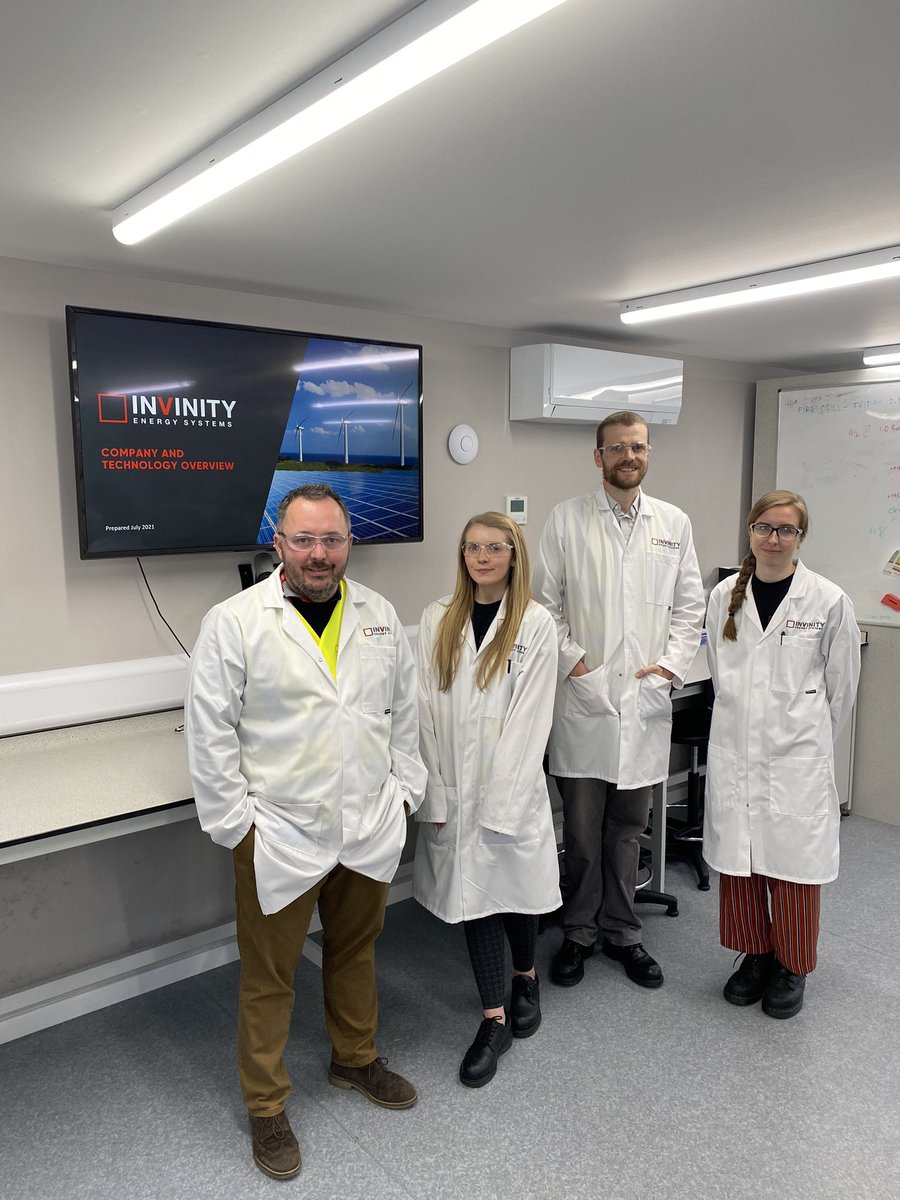 Glad to have met Alasdair, Emma and Elisha @InvinityEnergy this morning. Always good to see businesses addressing the #energy challenge with #chemistry solutions. Even better to see graduates from ScotCHEM members @StAndrewsChem @UofGChem and from @StrathEng in #chemistryjobs