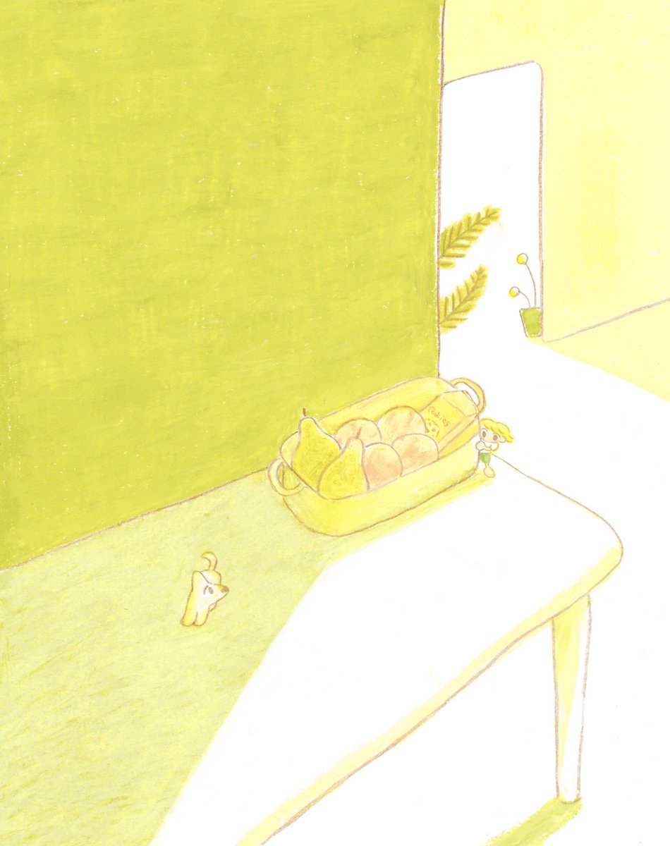 かくれんぼする少年、よくわかってない白い犬
#少年と白い犬
#イラスト