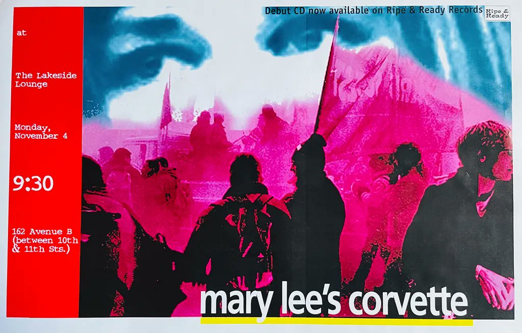 MaryLeeKortes's tweet photo. #throwbackthursday Sorting through my stash of posters for some upcoming events, came across this for a November 199? @lakesideloungenyc show, my first ever gig poster! Design by @dorelvis, photo of me @Spencerpix #maryleescorvette #livemusic #tbt #eponymousalbum #ripeandready https://t.co/Tivo20XRC0