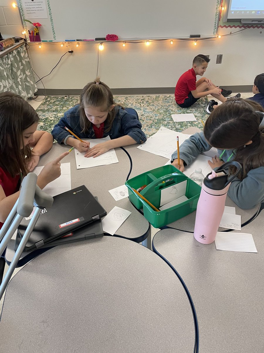 WIN time, enrichment group! Creating stories from our emoji prompt: 🐉🐢🚫
They are all coming up with some awesome ideas! #westbirdvillemustangs #3rdgrade