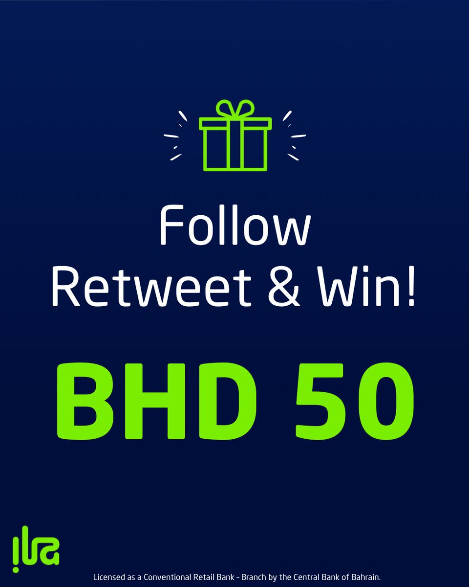 ilaBankBHR's tweet photo. عندنا لكم مسابقة 🤩

كل ما عليك فعله هو فولو، ريتويت و اربح 50 د.ب

We have a competition for you 🤩

Simply Follow, Retweet and Win BHD 50

 #بنك_إلى #البحرين 
#ilaBank #Bahrain https://t.co/dhIkaQwmk8