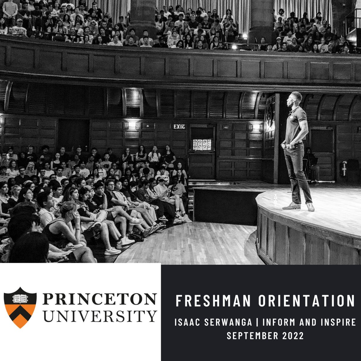 🗣Great Class of ’26! It was an honor to be back and share with you. A special thank you to Tennille Haynes, Latanya Buck & @princeton family for having me.  

#freshmanorientation #informandinspire