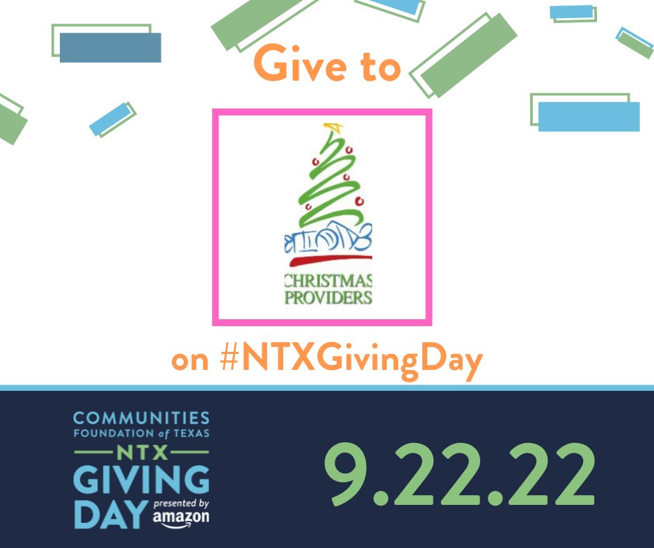 XmasProviders's tweet photo. THREE WEEKS! Don't forget to think of Christmas Providers and donate on North Texas Giving Day! https://t.co/7xE7eIdwUm