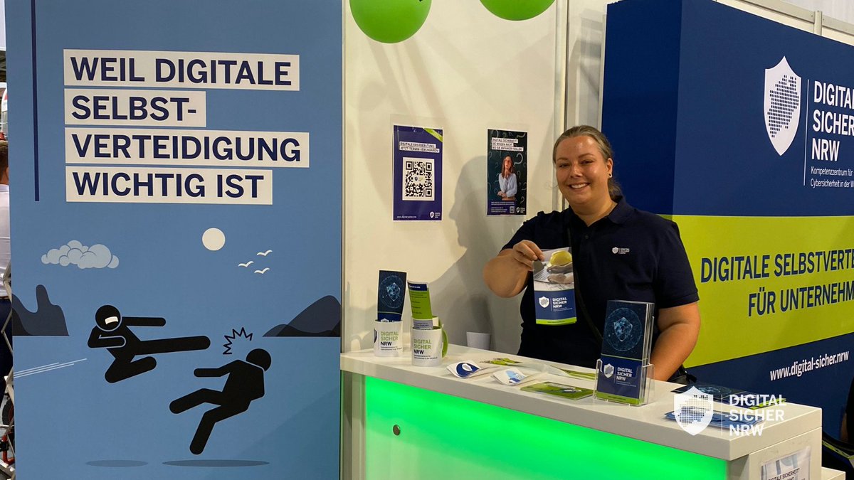 DigitalSicher's tweet photo. Tag 3 auf der SHK Essen 2022: Wir unterstützen kleine und mittlere Unternehmen bei der digitalen Selbstverteidigung. Was das genau heißt, erfahren Sie bis Freitag in Halle 2 am Stand 2B13. Wir freuen uns auf Sie!
#shkessen #digitalsicher #nrw #messe https://t.co/Ur7VkStvXz