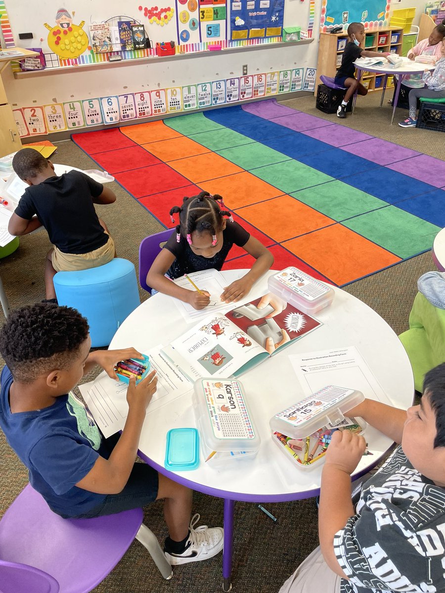 Using our EL books to discuss the habits of character in the story we are reading in class! Love that each table go their own book to get a closer look at the pictures!! <a href="/EastGarnerES/">East Garner Elementary School</a>