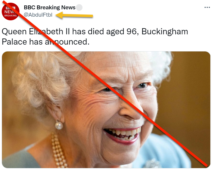 Don't be fooled by imposter accounts. Double-check Twitter handles to make sure you're looking at a verified account.