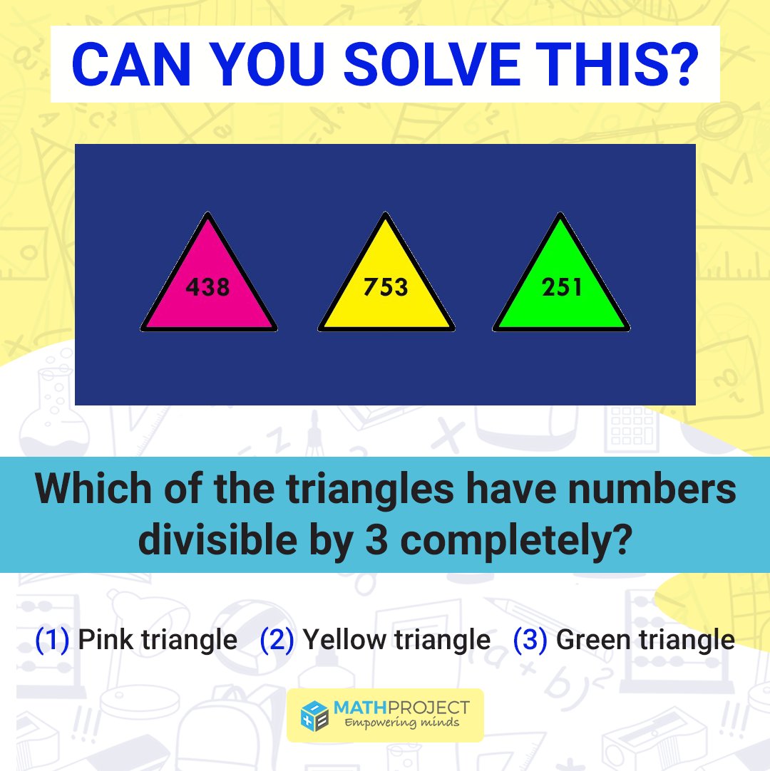 mathproject2010's tweet photo. Exercise your brain muscles and tell us your answer in the comments. We will update the answer tomorrow.
Hint: There may be more than one correct answers.
.
#mathriddle #math #mathtutor #mathprogram #mathproject #empoweringminds #mathisfun #iteachmath #mathematics #mathproblem https://t.co/YvAxXgaUNN