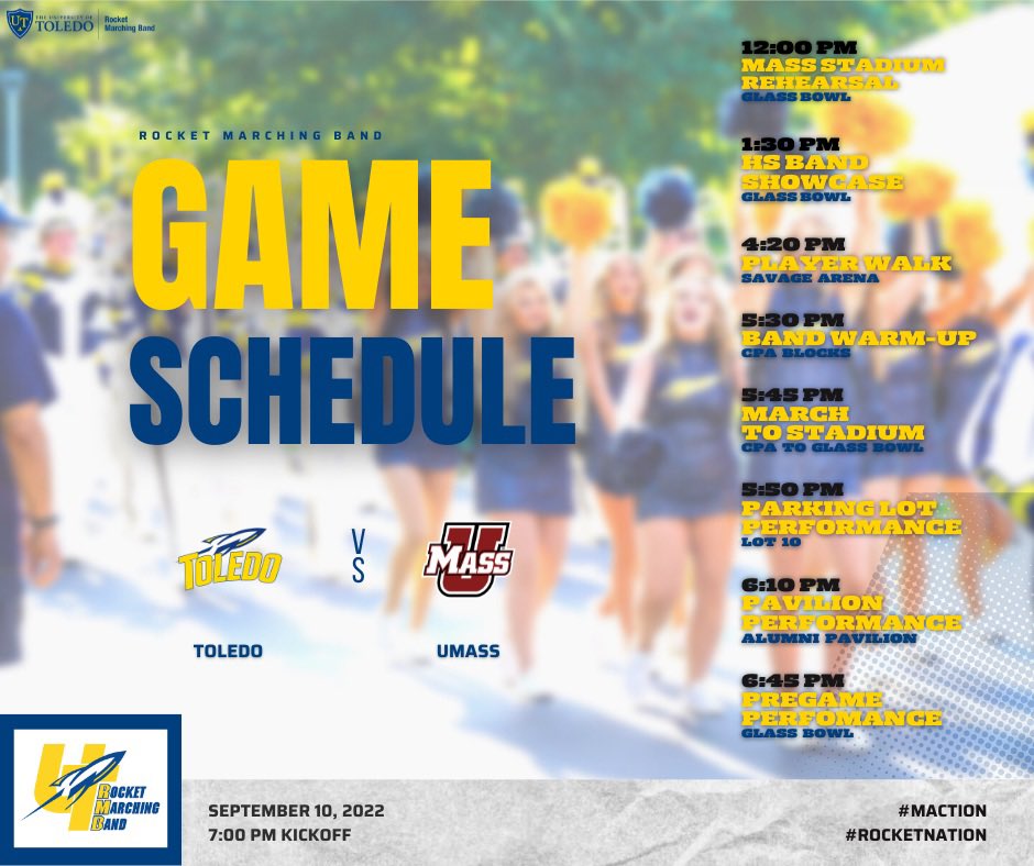 Join us and ten amazing high school marching bands this Saturday! #beattheminutemen