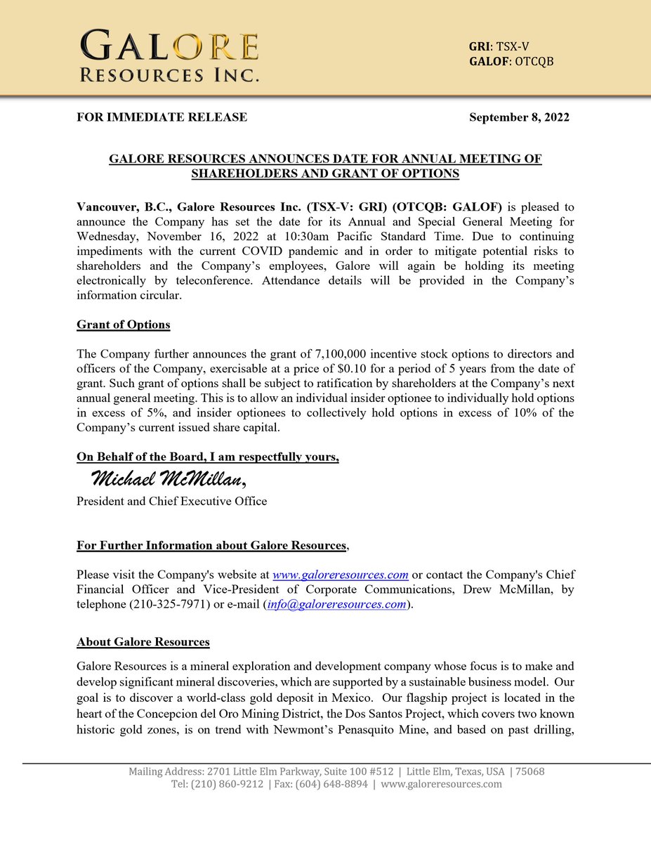 Galore Resources Inc tweet media