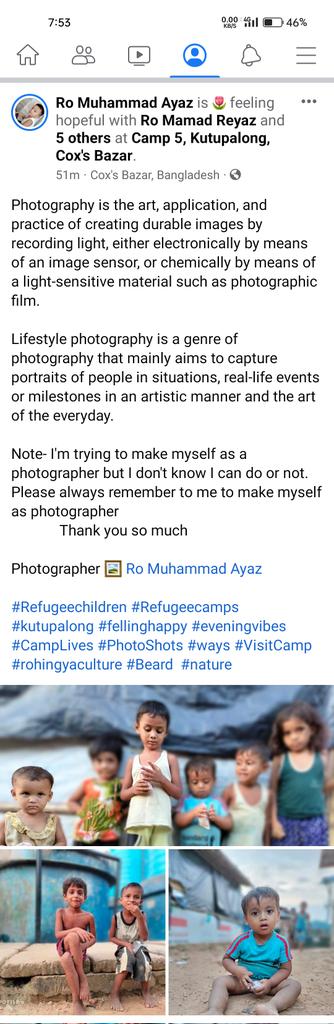 RoMuhammadAyaz's tweet photo. I'm trying to make myself as a photographer but I don't know I can do or not.
Please always remember to me to make myself as photographer
Thank you so much
Photographer 🖼️ Ro Muhammad Ayaz
#Refugeechildren #Refugeecamps #kutupalong #fellinghappy https://t.co/bzsYHl5Em1